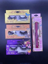 Lot Of 3 Pairs Ioni Faux Mink Lashes + 1 Everlasting Lash Glue Liner