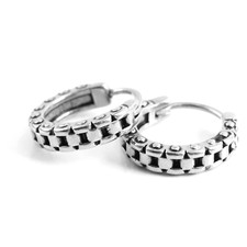 Silver Small Round Huggie Hoop Earrings Mens Womens Surgical Steel Jewelry Gift