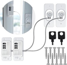 2 Pcs Window Safety Locks, Window Restrictors for UPVC, Password Child Safety Lo