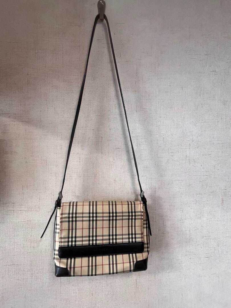 BURBERRY Shoulder Bag Nova Check Canvas Beige Brown Auth 68814 USED Good Auth