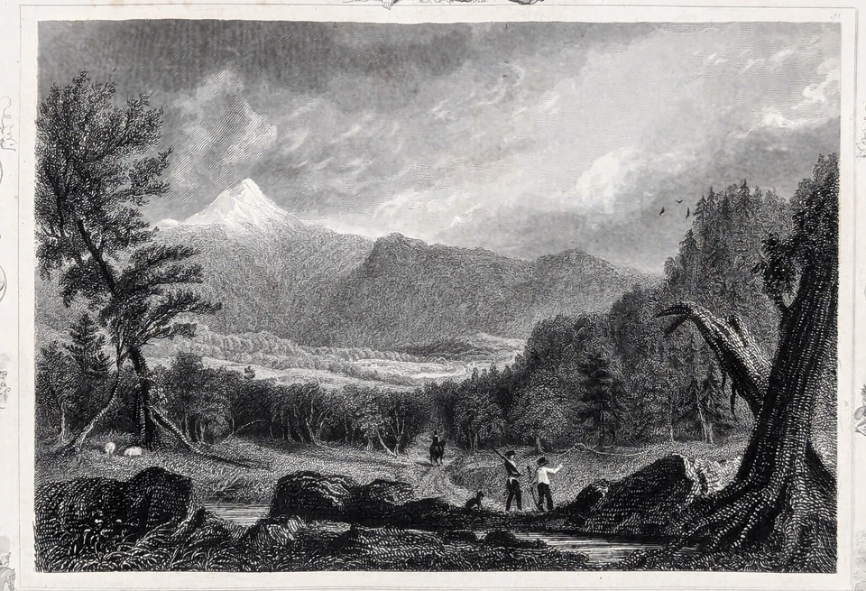 1849 New Hampshire - WHITE MOUNTAINS Engraved Print ORIGINAL Walker Tallis - Image 2 of 2