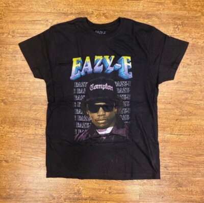 NEW! EAZY-E Compton N.W.A Graphic Rap Tee T Shirt Vintage Style Men's L Black