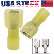 50PCS Nylon Female Insulated Wire Spade Terminal Crimp Connector 10-12 Gauge