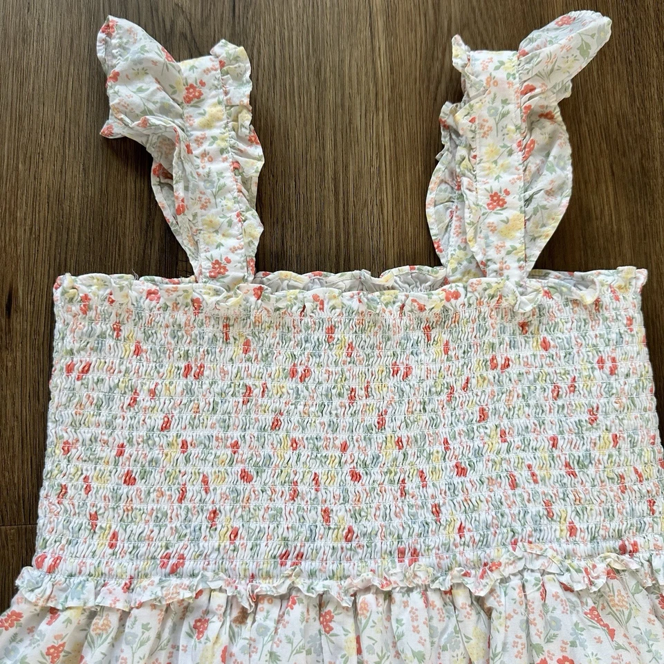 Janie & Jack The Emily Vestido Solero Floral Calado Niñas 14 Sin Mangas Volantes Blanco Foto 2 de 4