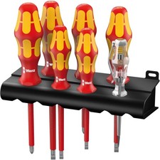 Wera 160 i/165 i/7 Rack VDE Schraubendreher-Set 7teilig Schlitz, Kreuzschlitz