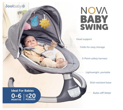 Baby Swing for Infants with Bluetooth Music Remote Gray
