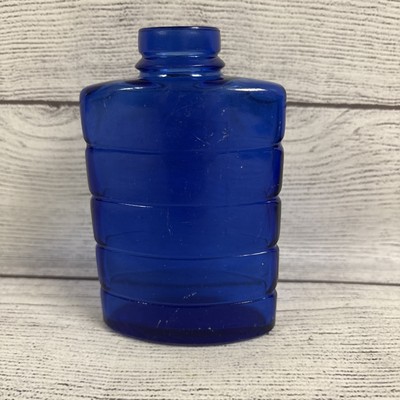 Vitg Evening In Paris EMPTY Talcum Powder Bourjois Cobalt Blue Glass 5  Bottle!!