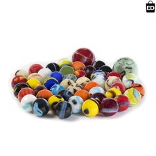 50 Colorful Glass Marbles Set - Fun Indoor  Outdoor Activities for Kids
