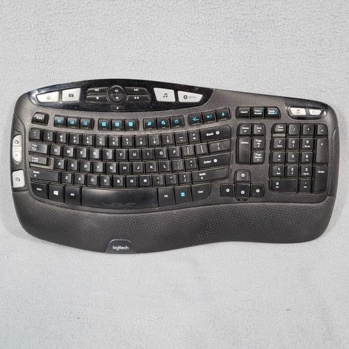 Logitech K350 Wave Keyboard Black Wireless Ergonomic NO USB Receiver Dongle