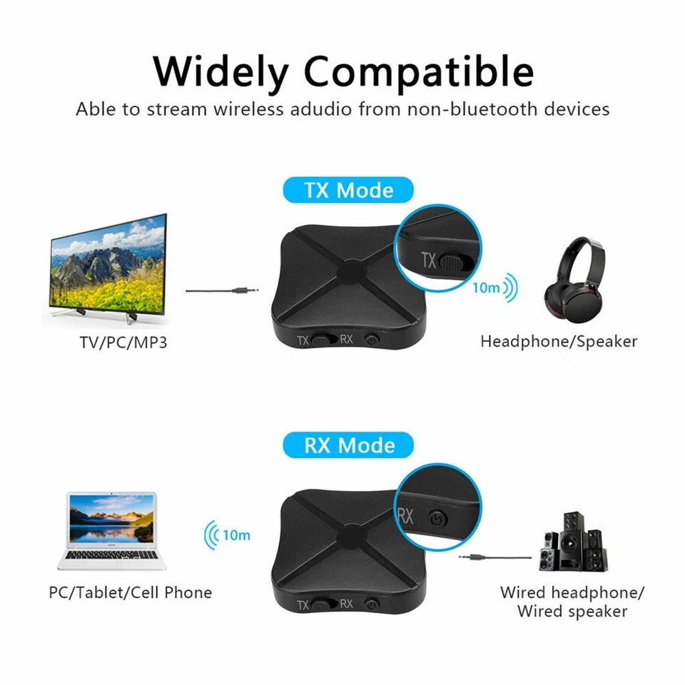 2-in-1 Bluetooth Transmitter Receiver for TV Home Stereo, Wireless Adapter - Image 2 of 4