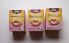 Yogi Tea Raspberry Leaf Tea - 16 Tea Bags per Pack 3 Packs - Caffeine-Free