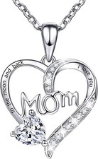 Love Heart Pendant Necklaces for Women, Mother's Day Gifts for Mom Grandma Wife