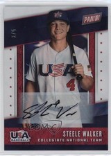 2019 Panini Father's Day USA Baseball Hyperplaid 2/5 Steele Walker #USA5 0j4n