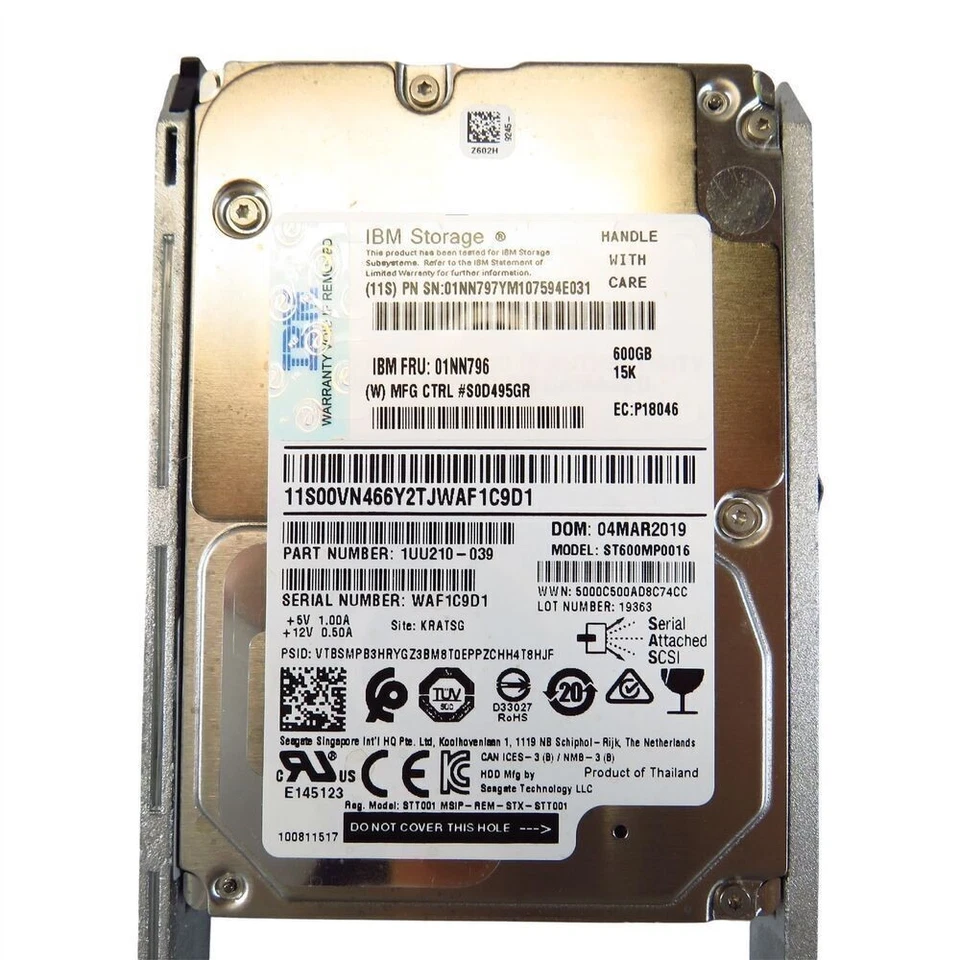 IBM 01NN796 600GB 01NN797 RPM 2.5" SAS 15K 12Gbps HDD Hard Drive NEW - Image 2 of 4