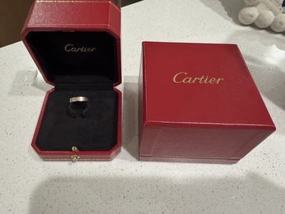 Auth Cartier Love Wedding Band Ring 14k White Gold