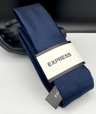 EXPRESS Men's Neck Tie Blue Textured Solid Modern NEW MSRP: 28.