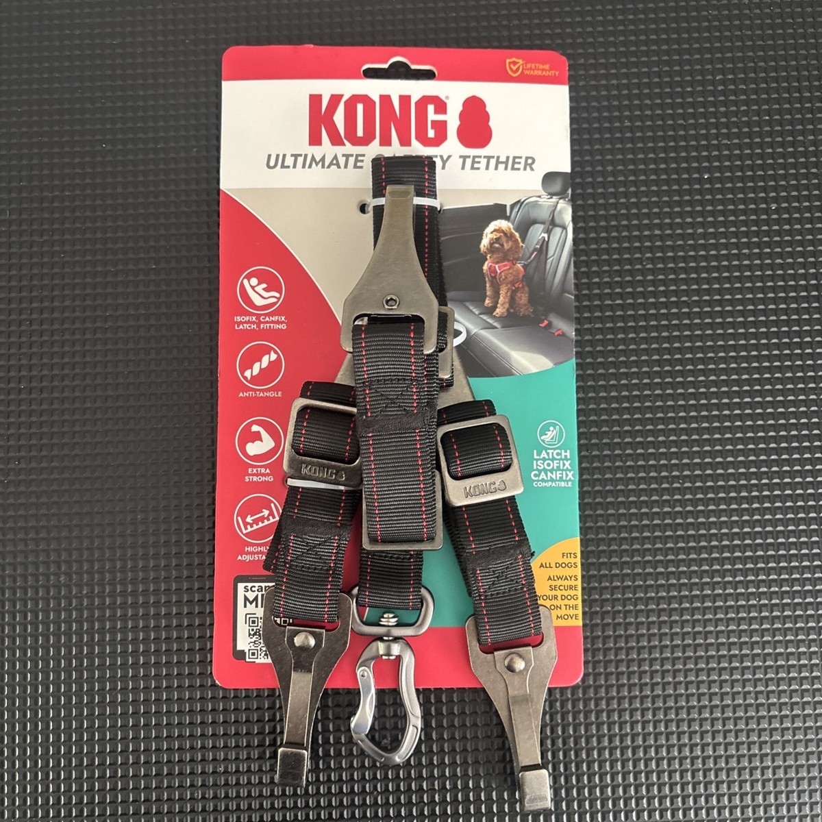 KONG TRAVEL Ultimate Safety Tether Fits All Dogs Extra Strong Adjustable |  eBay UK