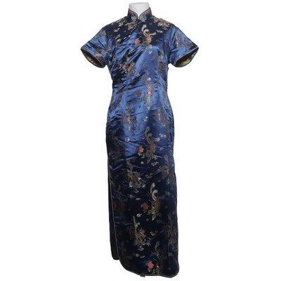 Yi Fang, Cheongsam, Größe: L, Blau/Mehrfarbig, Seide, Print, Damen #L2G