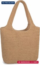 Straw Tote Bag Woven Beach Bags Shoulder Handbag for Women Handwoven Straw, La