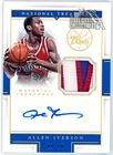 Allen Iverson 2015-16 Panini National Treasures Patch Auto Card #MTS-AI 01/10