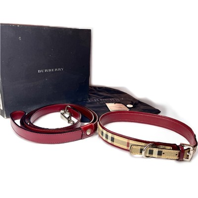Burberry Nova Check Dog Collar Leash Set Large dog