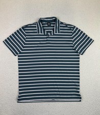 Oakley Polo Shirt Mens Large Blue Stripe Hydrolix Golf Performance Regular Fit