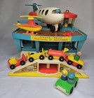 Vintage 1972 Fisher Price Play Family Airport 996 Plane Helicopter Little People