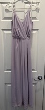 David's Bridal Bridesmaid Wedding Formal Long Iris Dress Spaghetti Strap Wrap 0