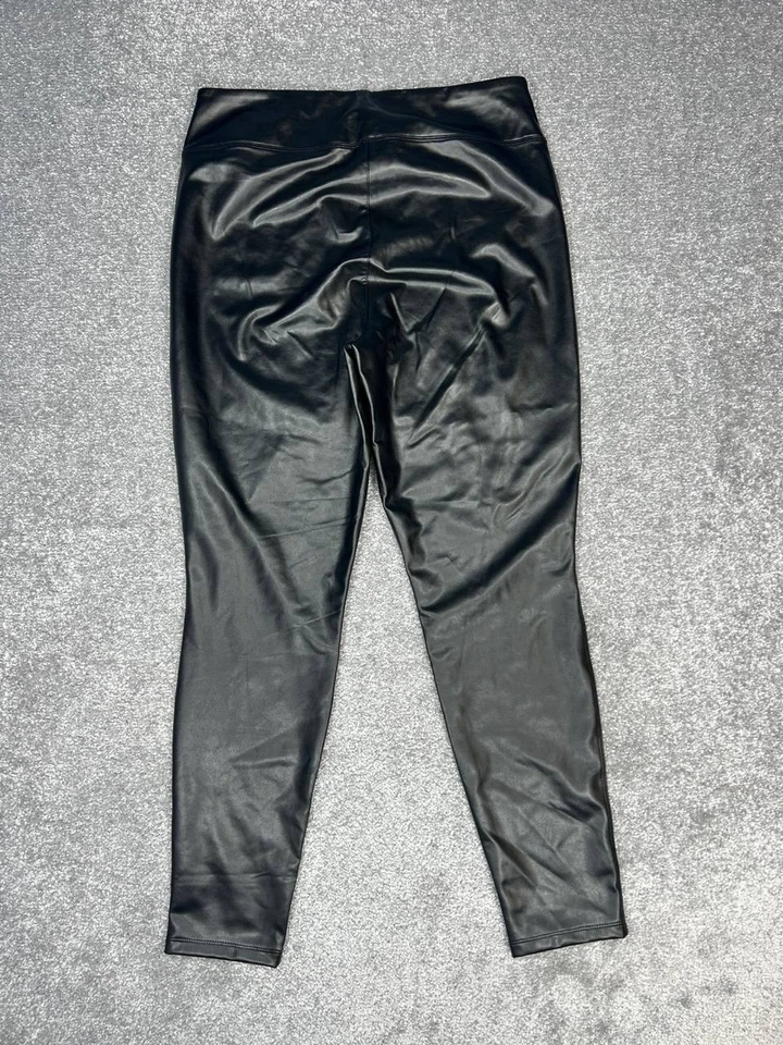 Gap Ponte 紧身裤女式大号黑色素食皮革弹力高腰瑜伽新品 — 第 2/4 张图片