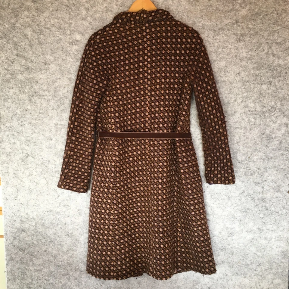 Abrigo para mujer Tara Jarmon talla 12 marrón con estampado floral tejido de lana de colores Foto 2 de 4