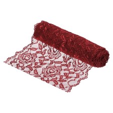 7 Inch Wide 5 Yard Lace Ribbon Floral Pattern Burgundy Red Lace Trim Ribbon
