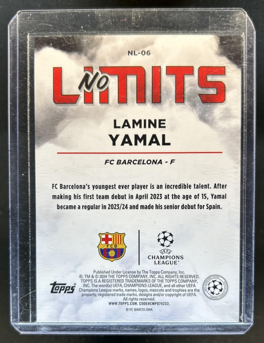 2023-24 Topps UEFA Superstars Lamine Yamal No Limits RC Rookie #NL-06 Barcelona view 2
