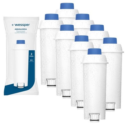 Wasserfilter für Delonghi Kaffeemaschine Ersatz DLSC002 Wessper AquaLunga 8x