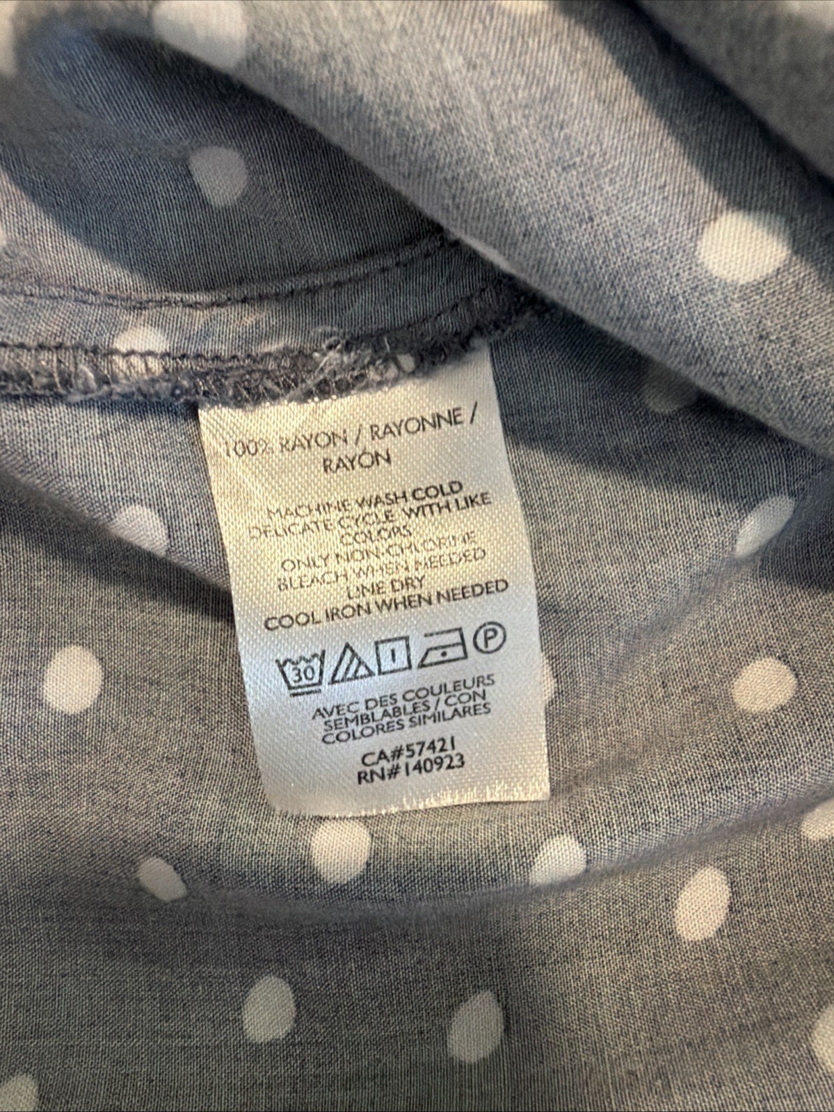 Loft Button Front Gray Polka Dot Button Front Blo… - image 7