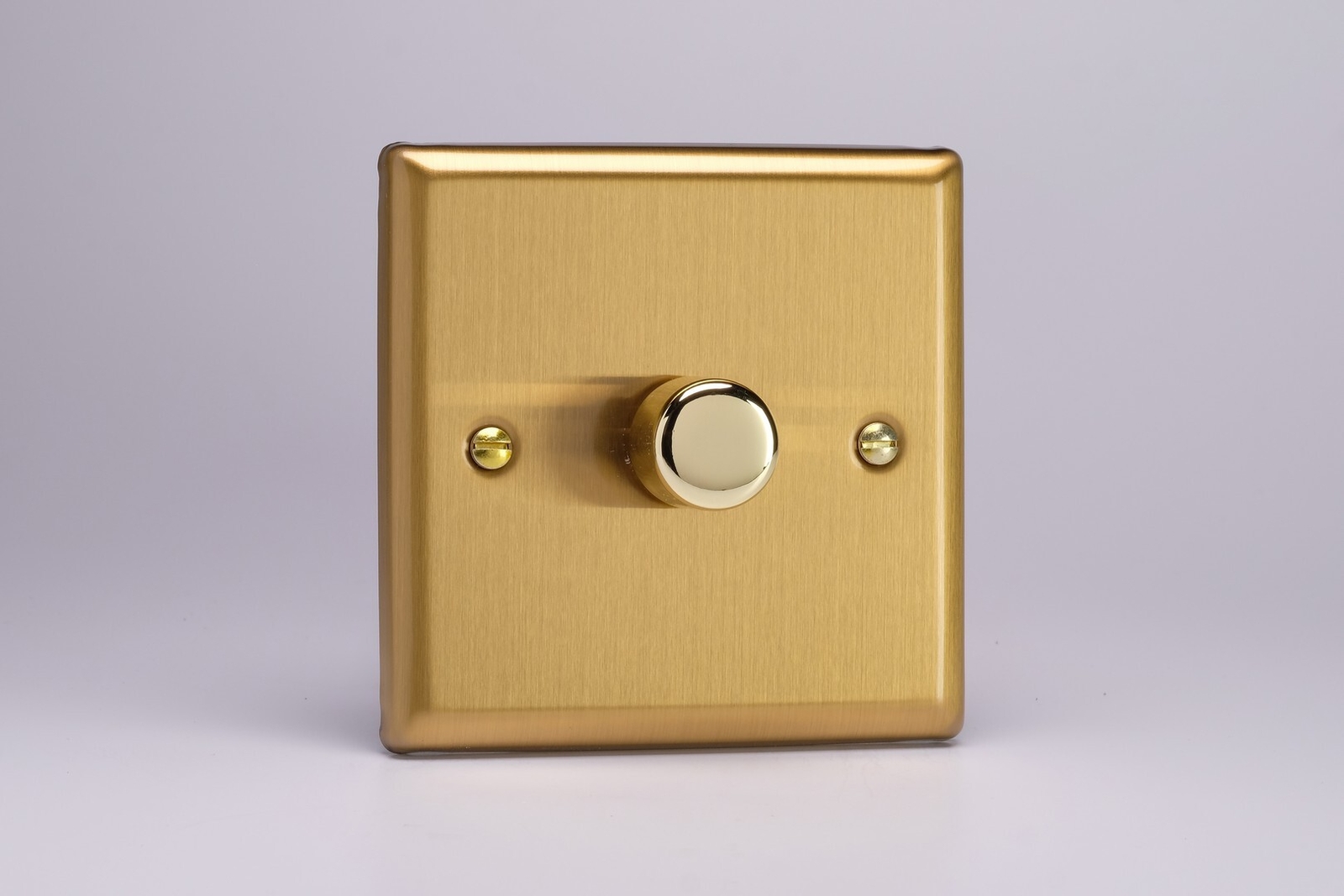 Varilight HB3 Classic Brushed Brass 1 Gang 2Way Push-On/Off Dimmer 60-400W V-Dim