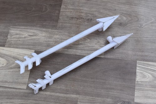 Vintage Cast iron Arrow Gate door cabinet handles pull Handmade White Paint 2Pcs - Picture 4 of 9