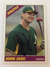 JOHN JASO 2015 TOPPS HERITAGE AUTOGRAPHED SIGNED AUTO BASEBALL CARD 149 A'S
