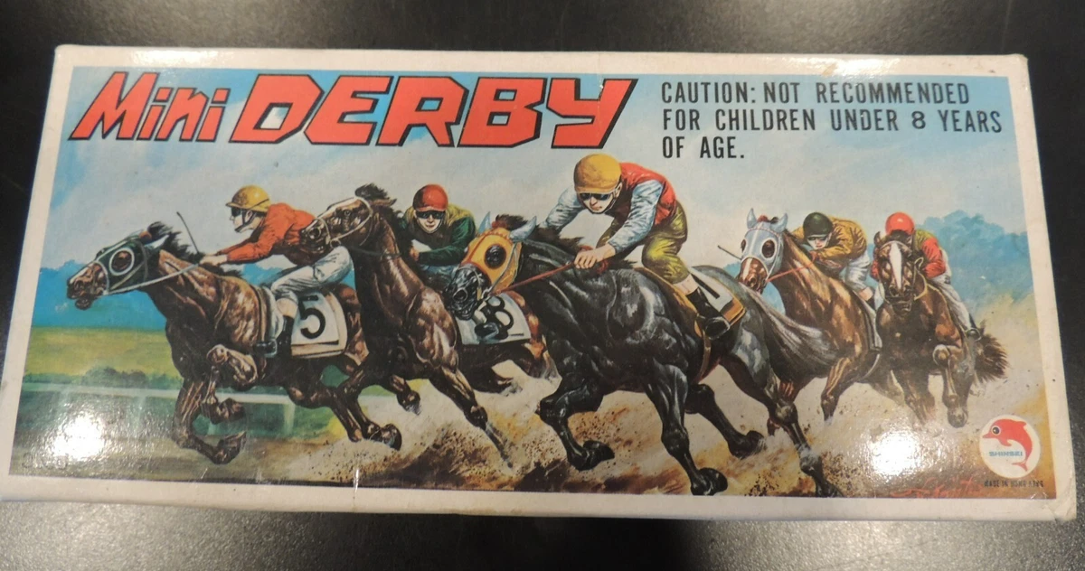 Jouet Ancien Mini Derby Horse Racing 1970/8 Cheveaux ,Shinsei Japon
