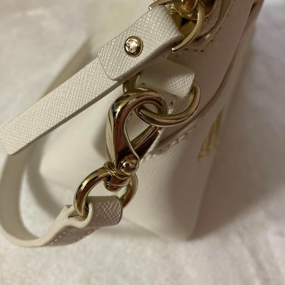 Kate Spade Make White Shoulder Bag Magic Rabbit Small Satchel USED VG