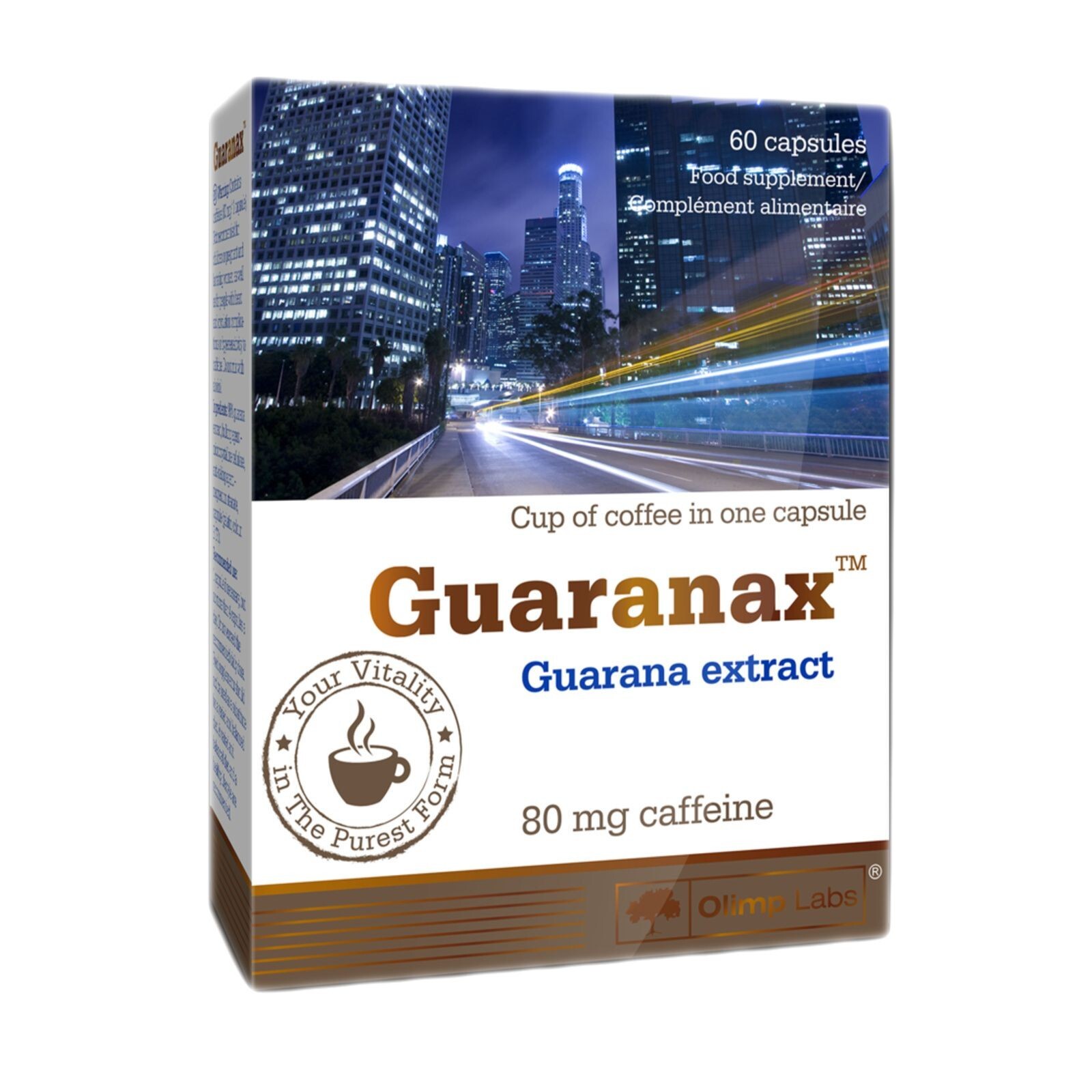 OLIMP GUARANAX CAFFEINE STIMULANT GUARANA EXTRACT 60 CAPS