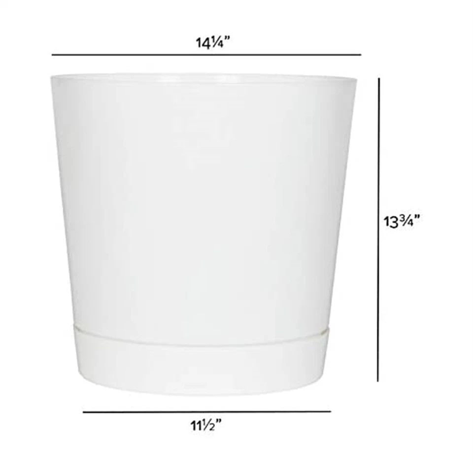 Majestuosa olla cilíndrica redonda de profundidad completa fabricación novedosa, blanca, 14 pulgadas Foto 3 de 4