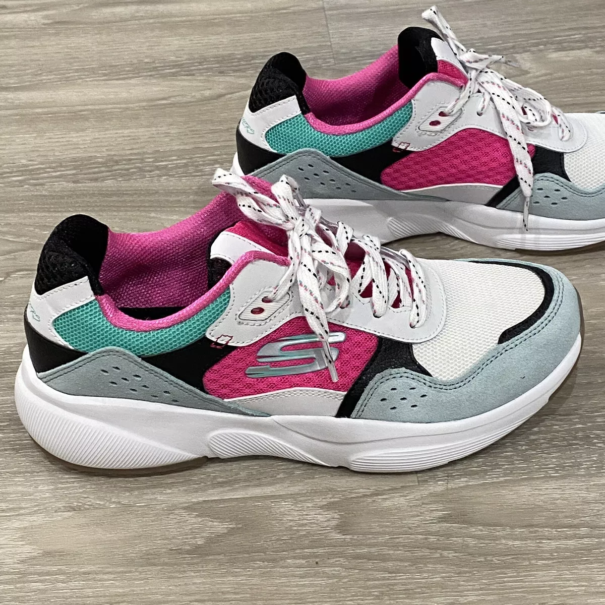 Pointer Som regel Tilskynde Skechers Women's Air Cooled Memory Foam Pink White Blue Athletic Sneakers  Sz 9.5 | eBay