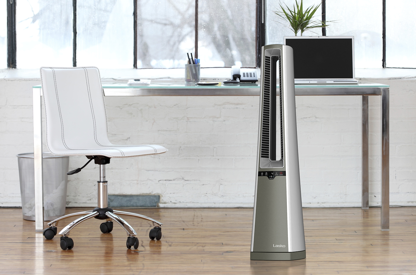 Lasko 4-Speed Oscillating Bladeless Tower Fan with Remote Control, AC615,  Gray | eBay