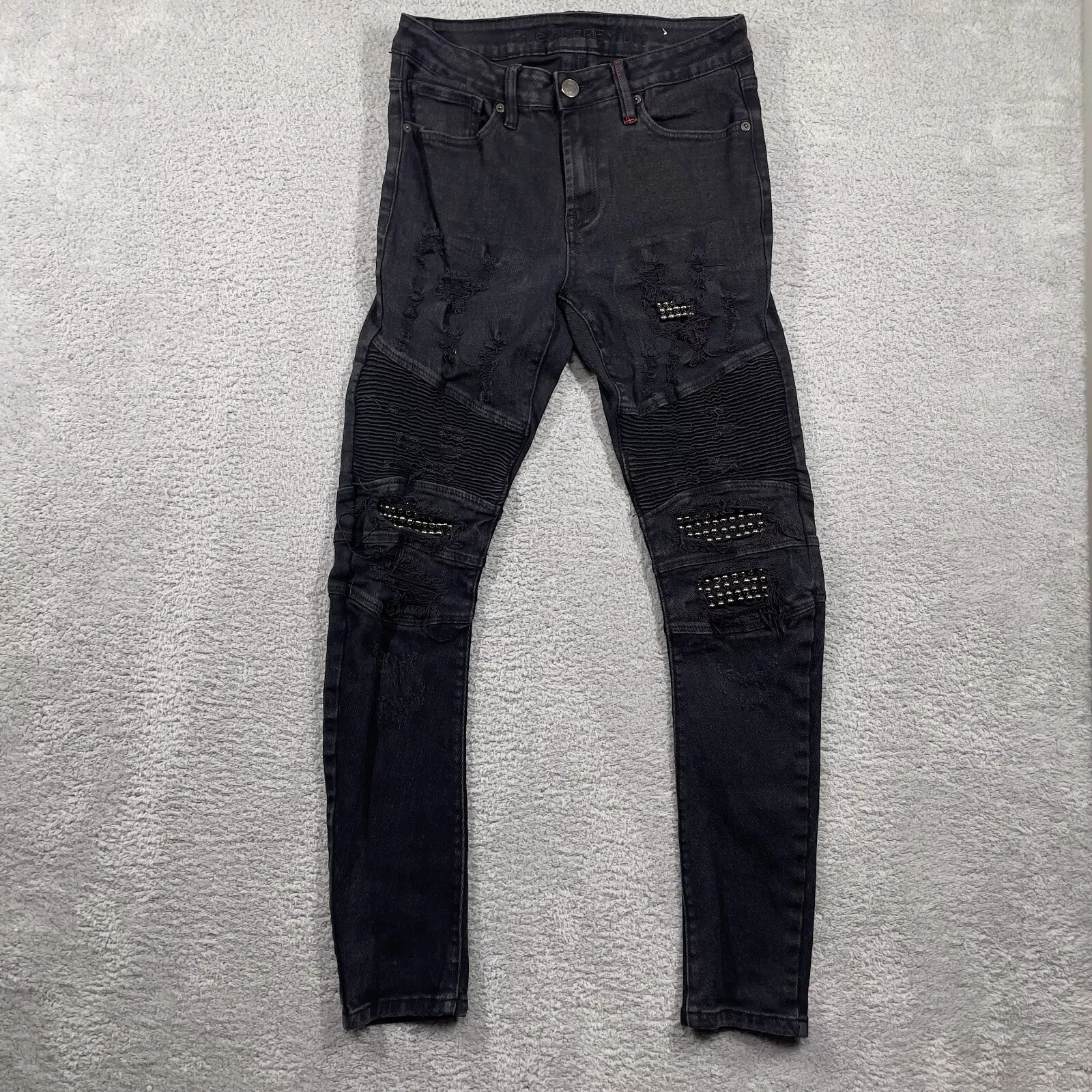 Jean homme Rue 21 30x32 (29x31) skinny arc suprême flex noir côtelé vieilli