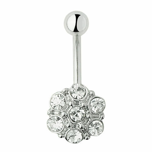 SEXY Hermosa Flor Vientre Barra Botón Piercing Barra Vientre Ombligo Cuerpo Rosa Claro - Imagen 5 de 6