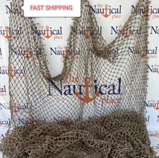 Authentic  Fishing Net 5'x10' - Fish Netting - Old Vintage Nautical Decor,,.