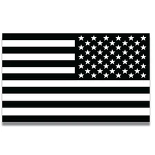 Reversed Black and White American Flag Magnet Decal, 5x8 Inches, Automotive