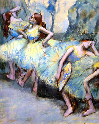 Ballet Dancers in the Wings 1900 Painting by Edgar Degas 8x10'' Art Print