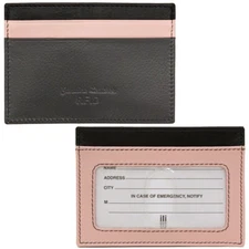Ili New York genuine leather wallet credit card holder RFID 7201 Black pink grey