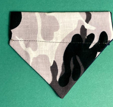 Over Collar Slide On Pet Dog Cat Bandana BLACK/ GRAY CAMOUFLAGE  XSMALL